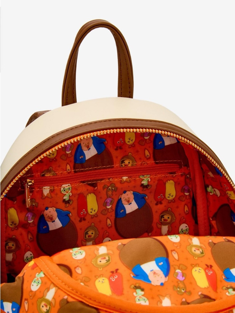 Loungefly / Disney Cream Mini Backpack with Orange Chicken Little Graphic - Picture 4 of 4